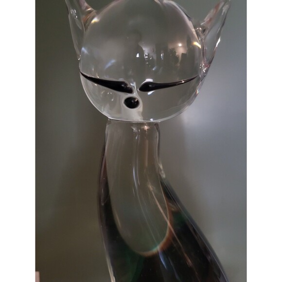Murano Glass -Felix the Cute Kitten in Aquamarine Murano Glass - Picture 5 of 7